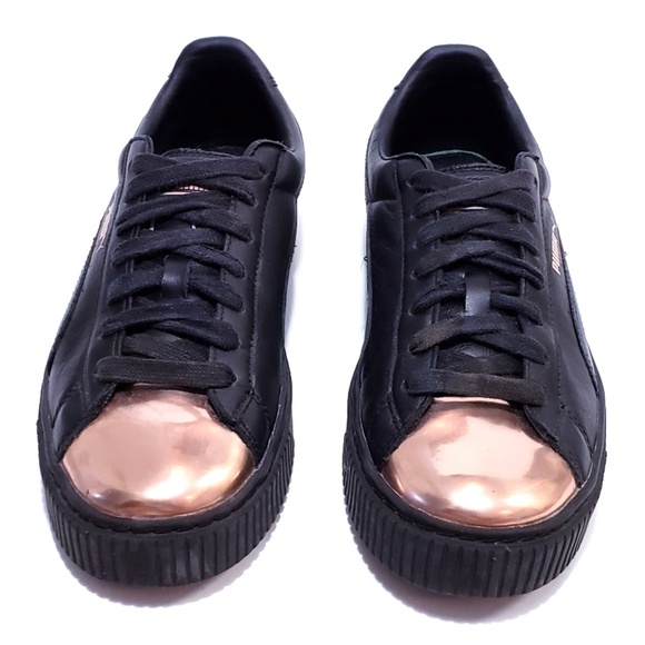 Puma Basket Platform Metallic Shoes - Picture 2 of 8